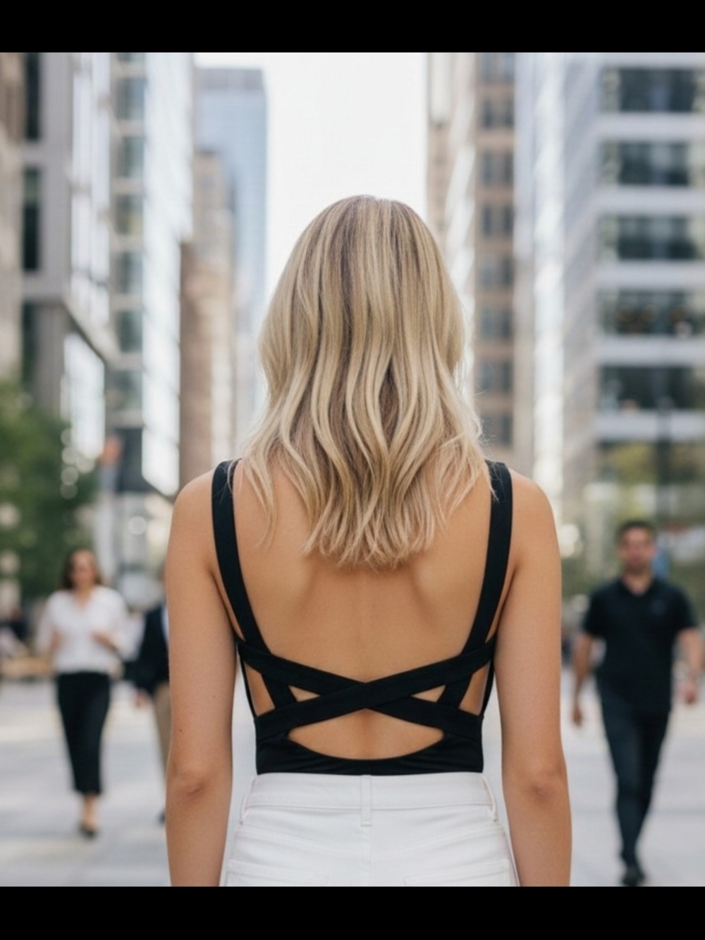 Lulus NWT Black Strappy Back Bodysuit V-Neck Sexy Open Back Small - Picture 2 of 4